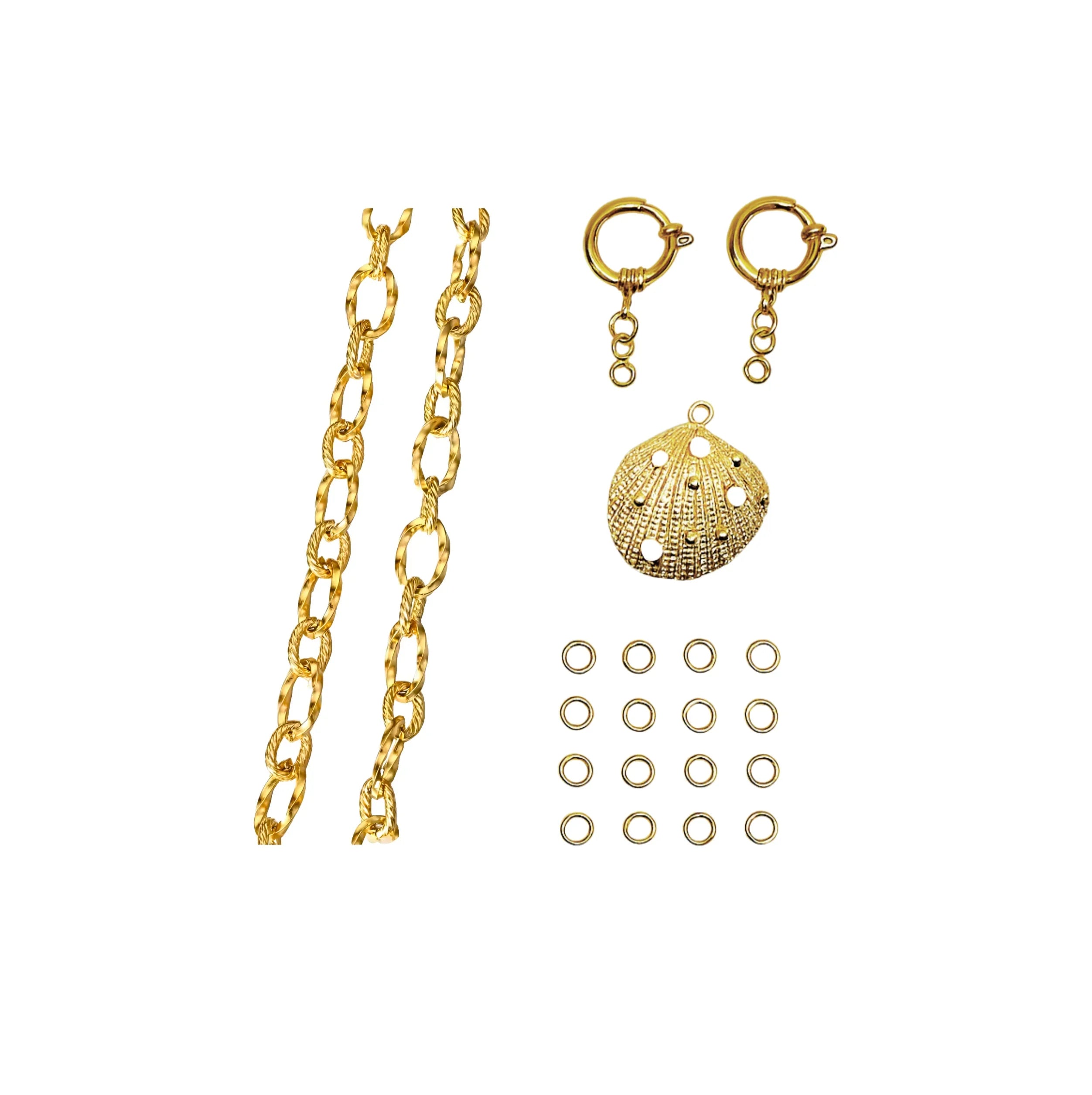 Bracelet doré Ibiza avec 12 charms DIY