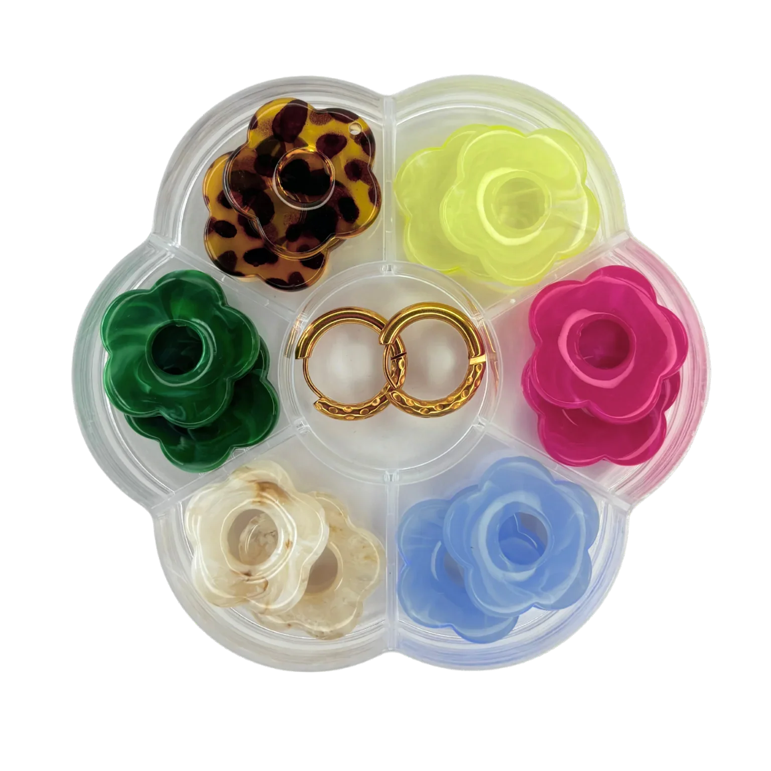 Kit fleurs résine multicolores pour bijoux DIY